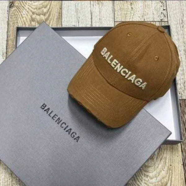 A Brown Balenciaga Cap with a Classic Elegant Design